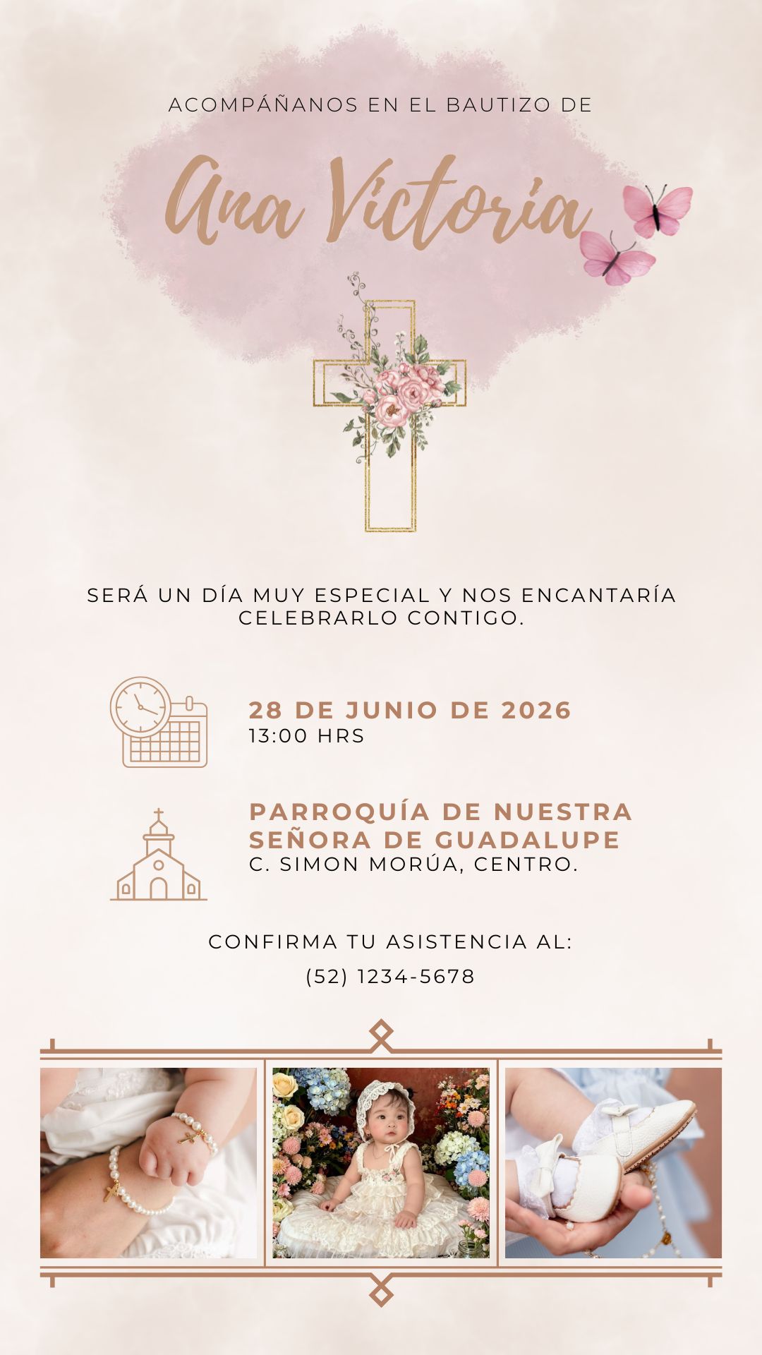 Invitación digital de bautizo