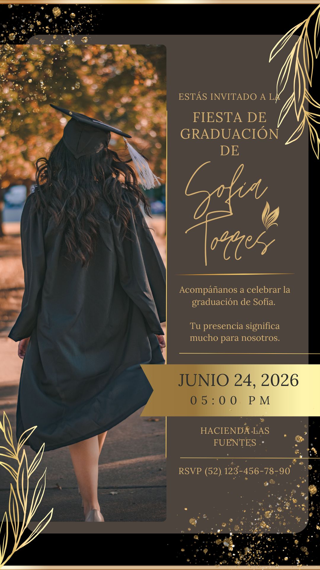 Diseño completo de invitación para Graduación