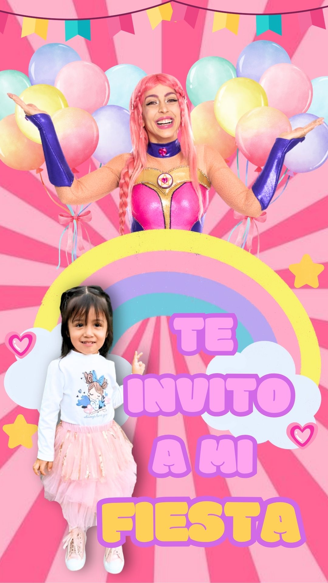Diseño completo de invitación para Cumpleaños
