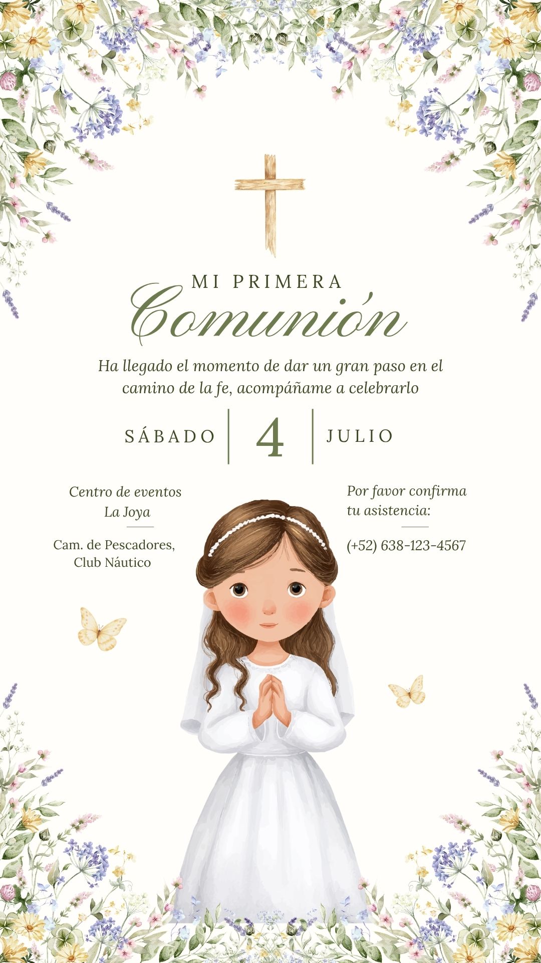 Invitación digital de primera comunión
